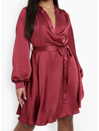 PLUS ROCHIE  SKATER WRAP DIN SATIN    