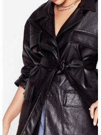  Jachetă cu curea din piele artificială Nasty Gal