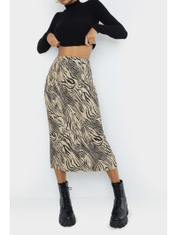 FUSTA MIDI CU IMPRIMEURI ZEBRĂ 