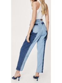 Blugi Mom Denim în două tonuri Nasty Gal