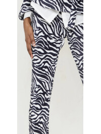 PANTALONI PLISSE FLARE CU IMPRIMEURI ZEBRA 