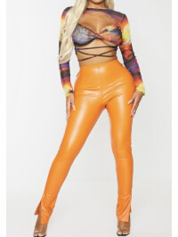 BLUZA MULTI SUNSET PRINT MESH DECUPĂTA