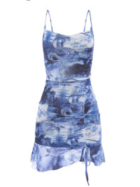 ROCHIE ALBASTRA CU IMPRIMEU DRAGON 