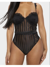 BODY DANTELĂ BLACK SHAPE CU DUNGA 