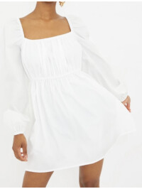ROCHIE SMOCK PETITE ALBĂ 