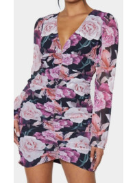 ROCHIE BODYCON CU IMPRIMEU TRANDAFIRI