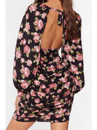 ROCHIE MINI CU MÂNECI IMPRIMEU CU FLORI