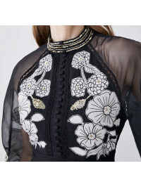 ROCHIE MIDI CREM CU BRODERIE 