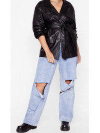  Jachetă cu curea din piele artificială Nasty Gal