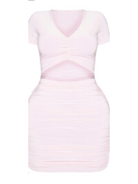 ROCHIE BODYCON DECUPĂTĂ ÎN FAȚĂ ROZ SHAPE