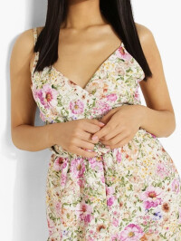 Rochie maxi cu înfășurare florală mică