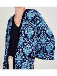 Kimono imprimat albastru