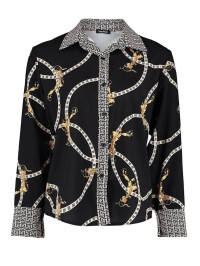 Cămașă cu imprimeu cu lanțuri geo contrast