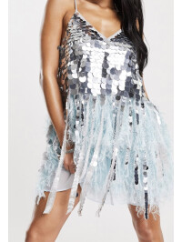 ROCHIE MINI CU PAIETE ȘI PENE ASOS