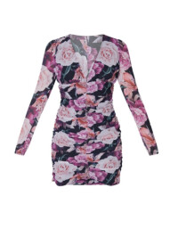 ROCHIE BODYCON CU IMPRIMEU TRANDAFIRI