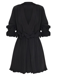 ROCHIE SKATER PLURI CU DETALII NEGRU