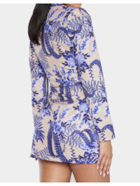 ROCHIE BLAZER CU DETALII FLORALE NUDE L