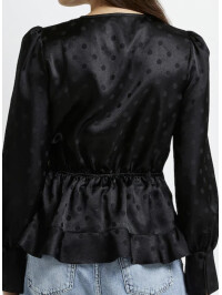 BLUZA DIN SATIN NEGRU 