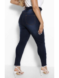 Plus blugi skinny cu brâu și talie înaltă