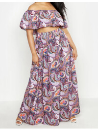 PLUS TOP BARDOT ȘI FUSTA MAXI 