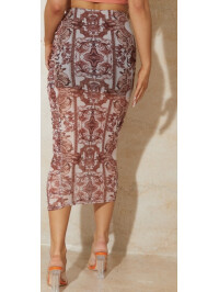 FUSTA CU IMPRIMEU MARO