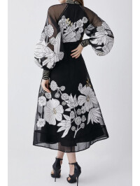 ROCHIE MIDI CREM CU BRODERIE 