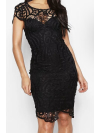 ROCHIE MIDI CU MÂNECA DIN DANTELA 