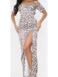 ROCHIE MAXI BARDOT WRAP CU STONE DALMATIAN