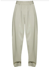 PANTALONI CU TALIE ÎNALTĂ, VERDE SALVIE