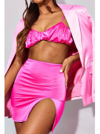 FUSTA ROZ CU CRĂPĂTURĂ 