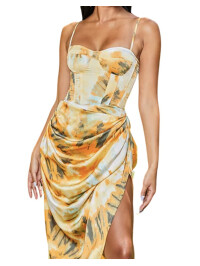 TOP CORSET STRUCTURAT ORANGE