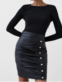 ROCHIE TRICOT CU IMITAȚIEI DE PIELE