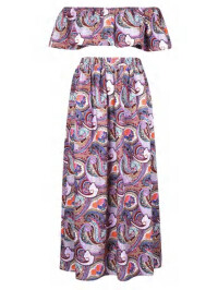 PLUS TOP BARDOT ȘI FUSTA MAXI 