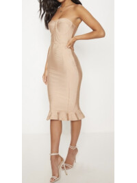 ROCHIE MIDI BANDAGE CU TIV CAMEL
