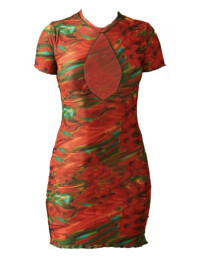 Rochie Imprimeu marmura portocaliu