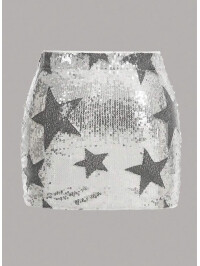 FUSTA MINI CU PAIETE GRI