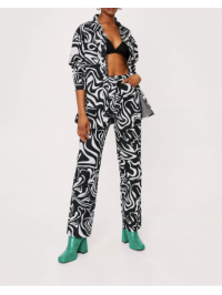 JEANSI CU PICIOR DREPT CU IMPRIMEU DE MARMURĂ