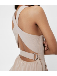 Salopetă încrucișată cu picior lat decupat 