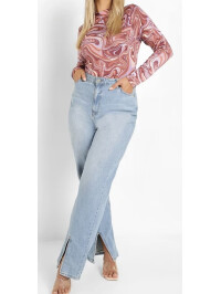 PLUS BODY SLINKY CU MÂNECA LUNGA MARBLE 