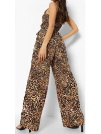 Salopetă leopard cu un umăr