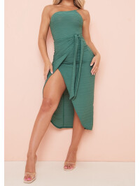 ROCHIE MIDI CU TEXTURA VERDE