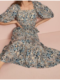 ROCHIE CU PRINT ALBASTRU