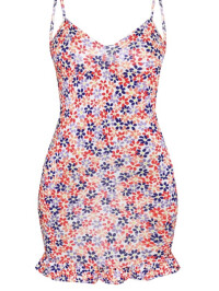 ROCHIE ROZ CU FLORI MULTICOLOR