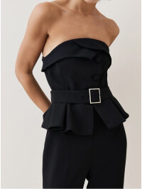 SALOPETA CU NASTURI NEGRI ȘI UMERI GOI