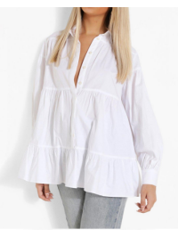 CĂMAȘĂ CU ETAJE DIN POPLIN DE BUMBAC