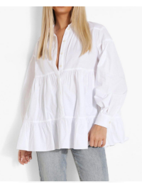 CĂMAȘĂ CU ETAJE DIN POPLIN DE BUMBAC