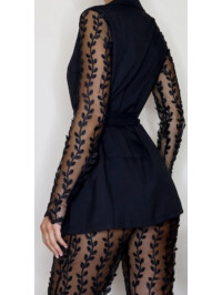 SACOU ȚESUT NEGRU DIN DANTELĂ 