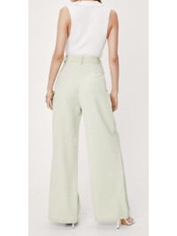 Pantaloni largi croiți cu talie înaltă Mint 