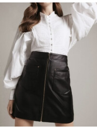 FUSTA MINI DIN PIELE