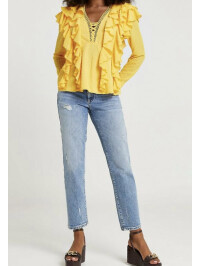 BLUZA GALBENA DIN VOAL